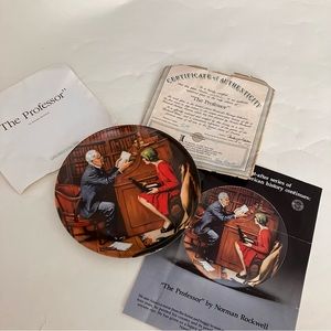 Norman Rockwell 1986 “The Professor” Plate • 11970L • Certificate Included